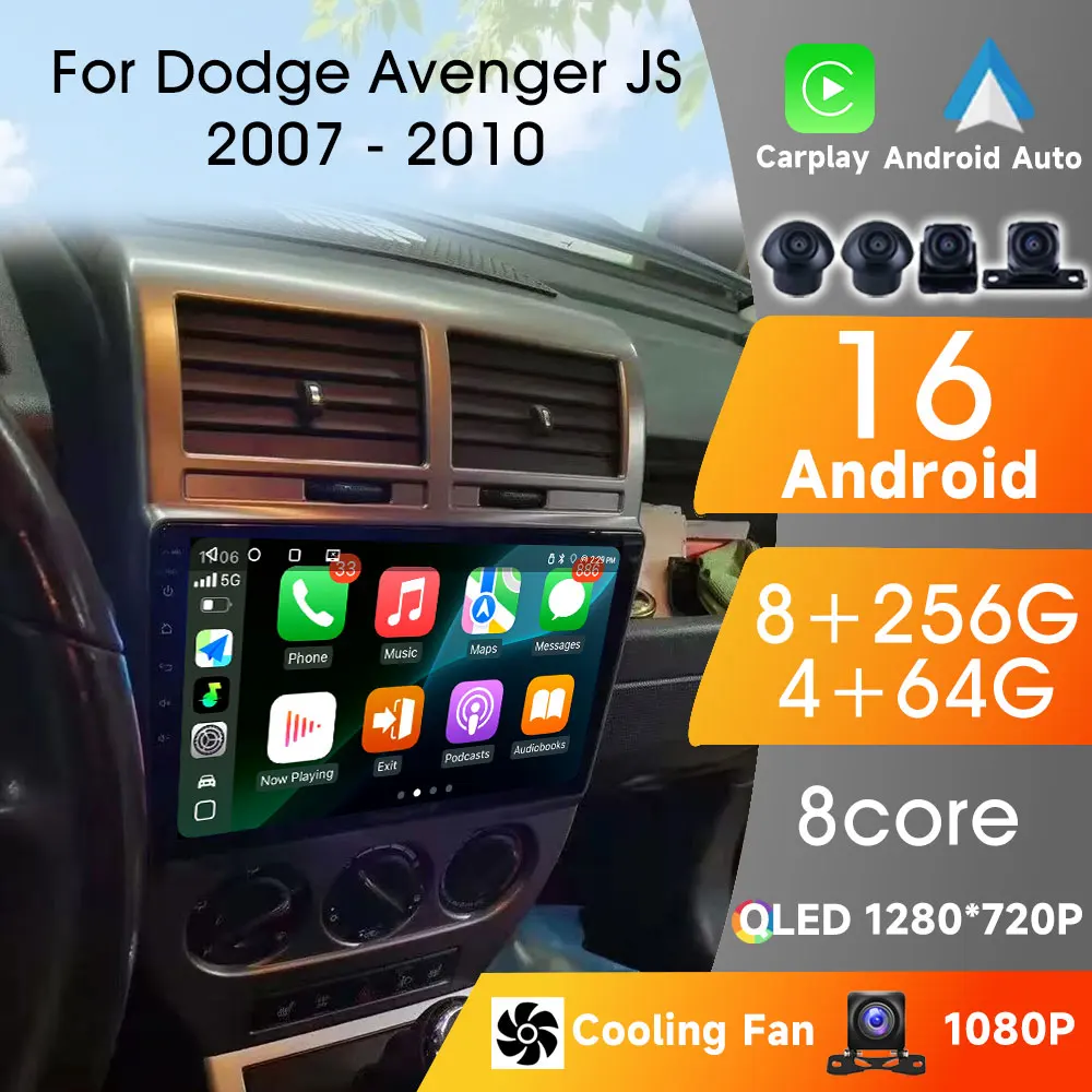 

Autoradio For Dodge Avenger JS 2007 - 2010 For Dodge Nitro 2006 - 2011 Carplay Android Auto Wireless Android 16 Player Car Video