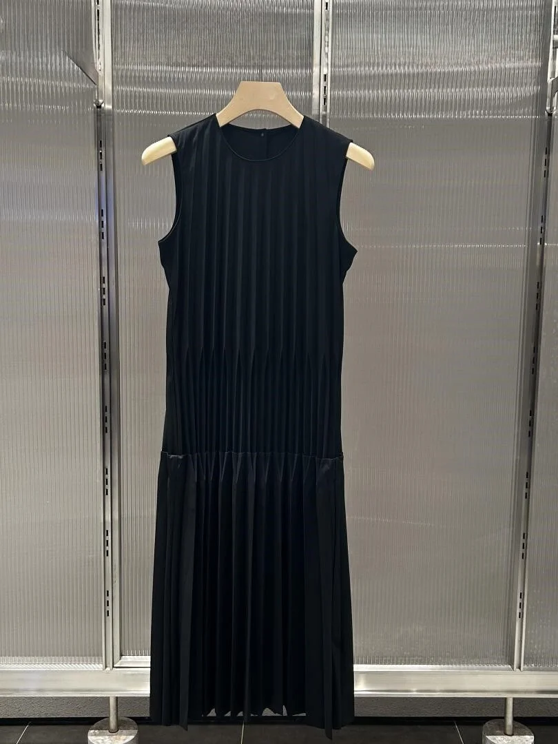 Wiosna 2025 Nowa Moda Uniwersalna Spódnica Midi z Plisami Akordeonowymi, Wyszczuplająca, z Wysokim Stanem, Elegancka