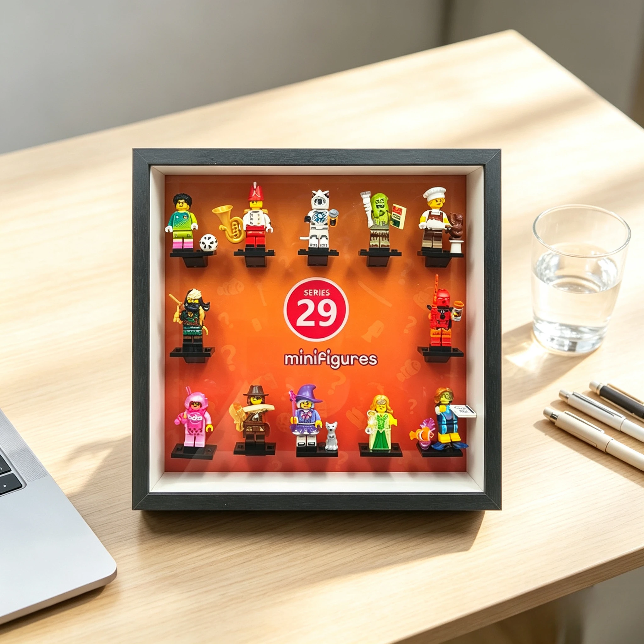Acrylic Display Storage Box For Lego71052 Series 29 Collectible Minifigures,Wall Mount Minifigure Display Frame(Excluding dolls)