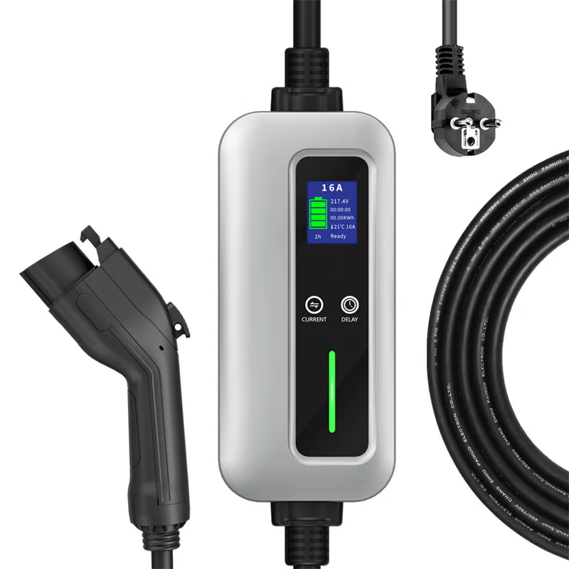 Hot Selling New Energy Electric Vehicle Portable Connector 16A EU Schuko Plug Type1 J1772 CE EV Mini Charging Stations