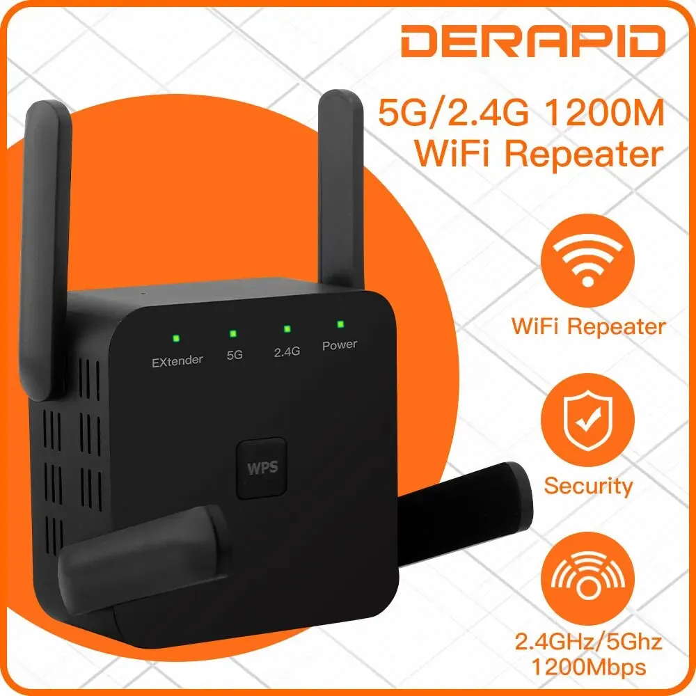 Repeater WiFi 1200 mb/s 2.4GHz/5GHz bezprzewodowy przedłużacz zasięgu wzmacniacz sygnału Wi-Fi Repetidor wzmacniacz wtyczka EU/US dla domowego biura