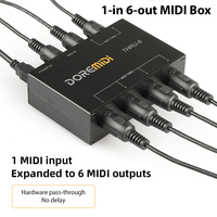 DOREMiDi MIDI Box 1-in 6-out MIDI Splitter Converter Host Box Plug and Play Compatible with All MIDI Standard Interfaces Devices
