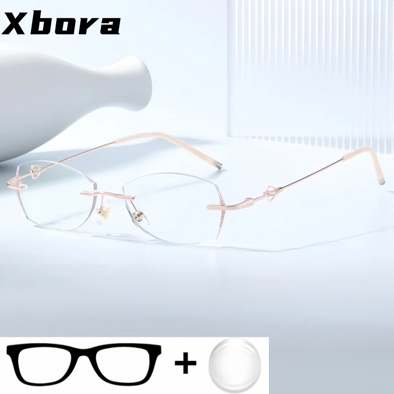 Женские очки XBORA из сплава с нестандартной формой 