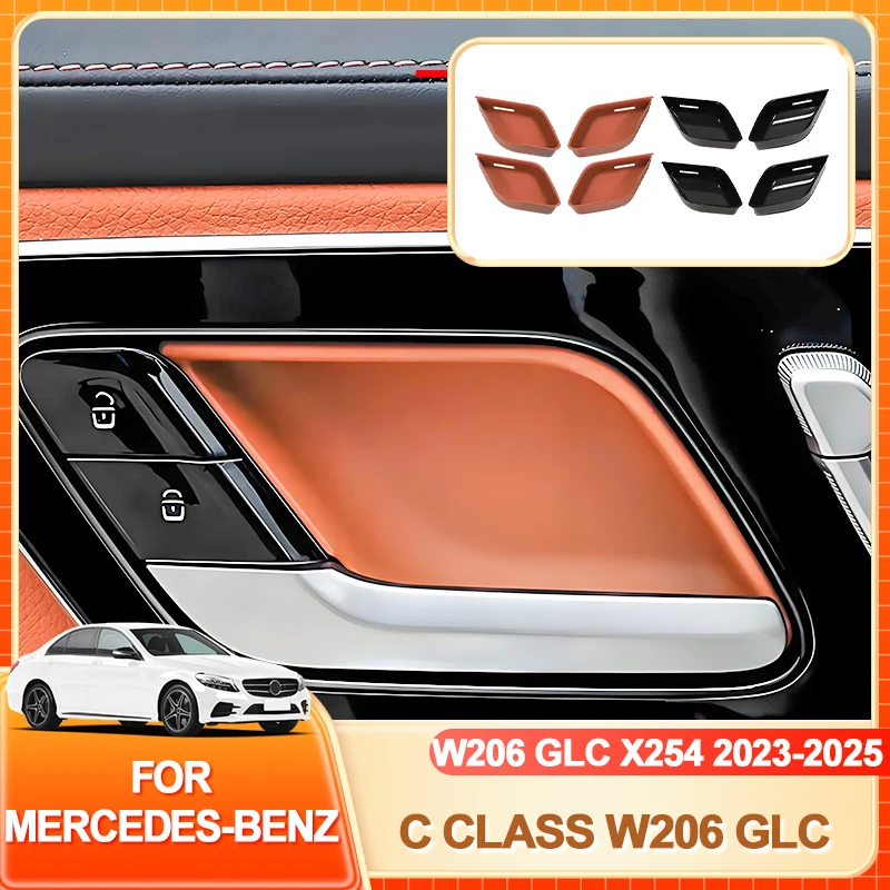 

Interior Stickers Car Interior Door Handle Bowl ABS Protective Cover Trim Sticker For Mercedes Benz C Class W206 GLC X254 2023-2