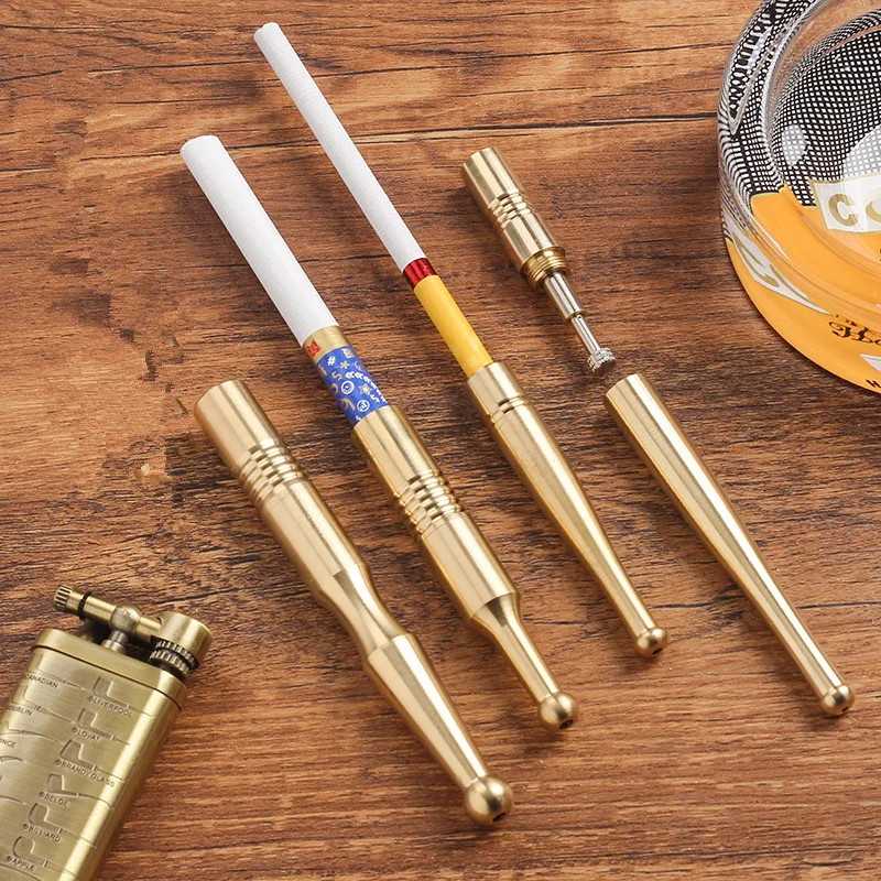 Brass Mouthpiece Coarse, Medium and Fine Three Use Rod Filter Cycle Can Be Cleaned Type Cigarette Mouthpiece