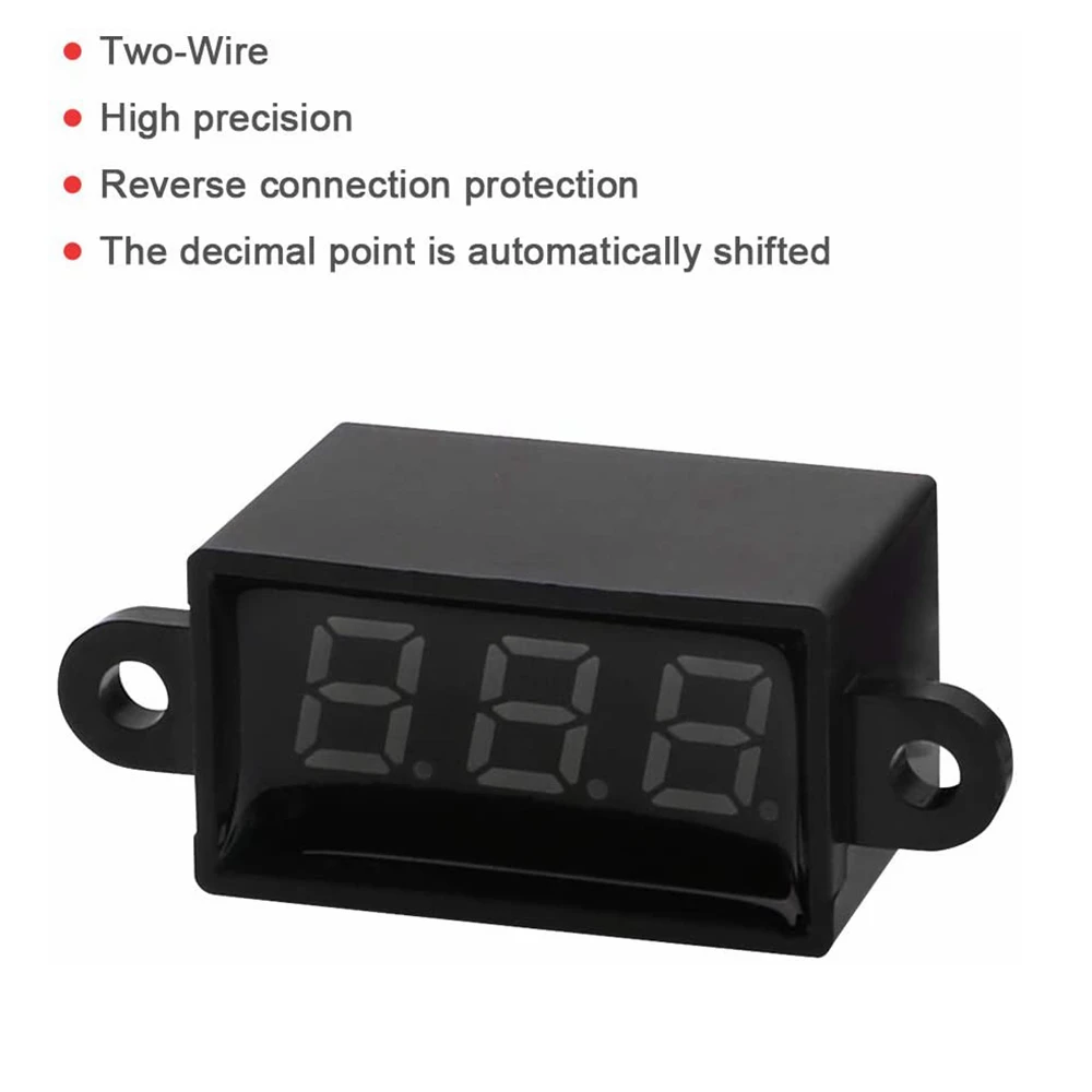 0.28 Inch Mini Digital DC 12V Voltmeter 3V-30V Digital DC Waterproof Dustproof Voltmeter Display Voltage Tester Meter