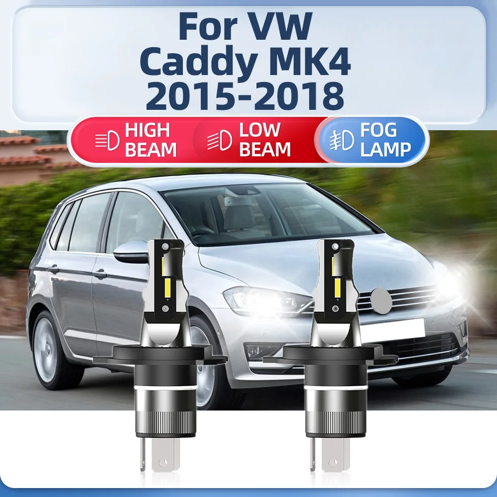 

H4 Canbus LED Headlights 120W 20000LM Car Headlamps Bulbs 12V 6000K White Plug And Play For VW Caddy MK4 2015 2016 2017 2018