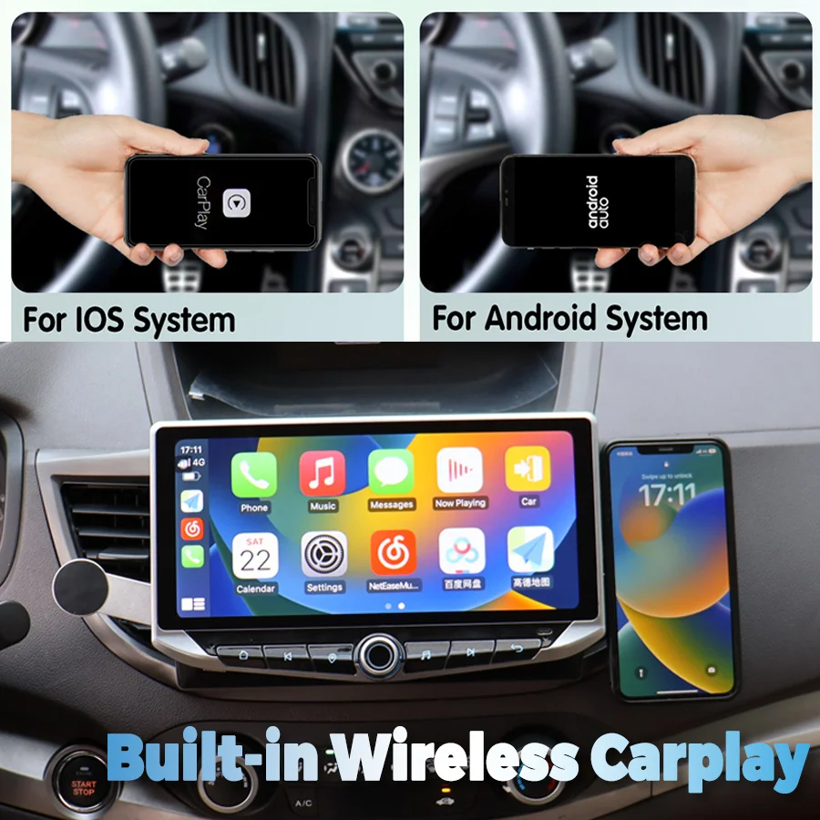 10.88inch Android 14 Auto Qled Screen For Ford Transit 2013-2018 Car Radio Multimedia Video Player GPS Carplay Stereo Navigation