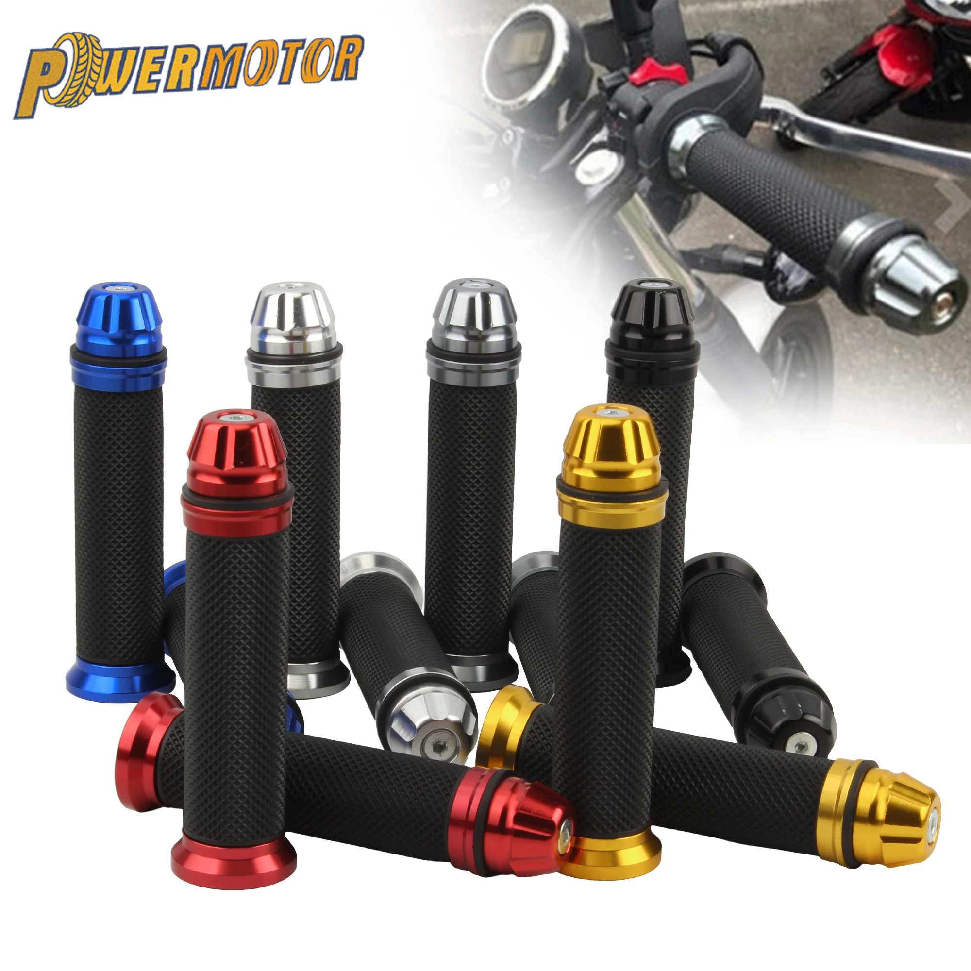 Motorcycle Grips 7/8 inch 22mm Hand Grips Handlebar Handle Grip Motocross For Aprilia Honda Suzuki Kawasaki Yamaha BMW Ducati