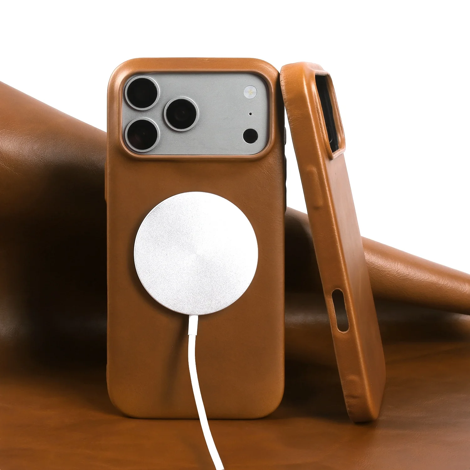 

Винтажный магнитный чехол из натуральной кожи для iphone 17 Pro Max 16 15 14 13 12 11 для Magsafe Business, полностью завернутый чехол для телефона