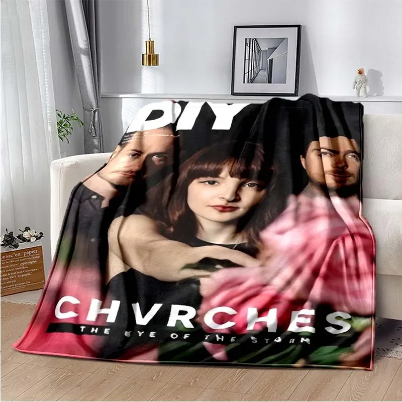 

Chvrches Band Logo Flannel Blanket Bed Cartoon Throw Soft Cartoon Printed Bedspread Sofa Picnic Blankets