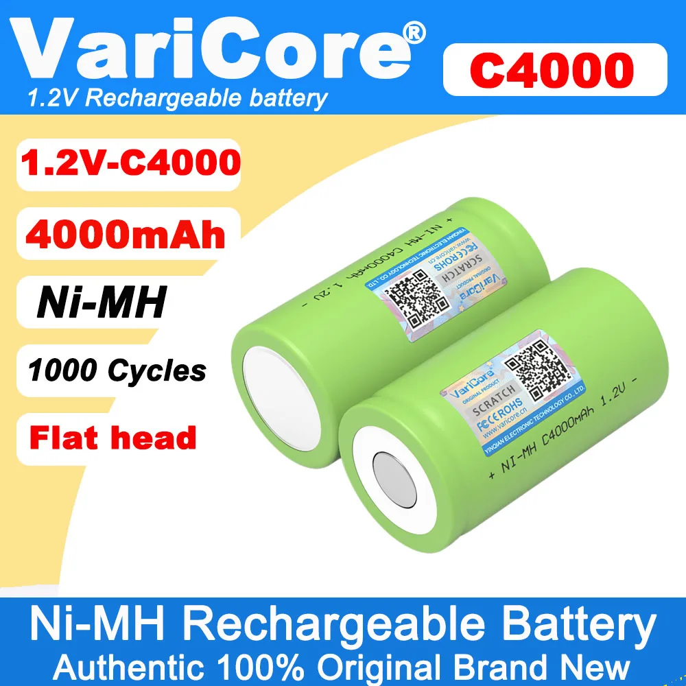 1.2 فولت ni-mh 4000 مللي أمبير بطارية قابلة للشحن C4000 لاختبار مكنسة كهربائية إضاءة الطوارئ تخزين الطاقة الشمسية #1