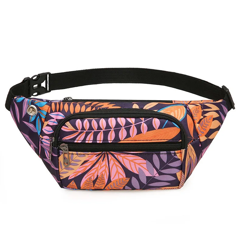 Women Camo Printed Mini Handbag Oxford Waterproof Chest Packs Banana Bag for Girl Quilted Embroidery Shoulder Bag Chic Chest Bag