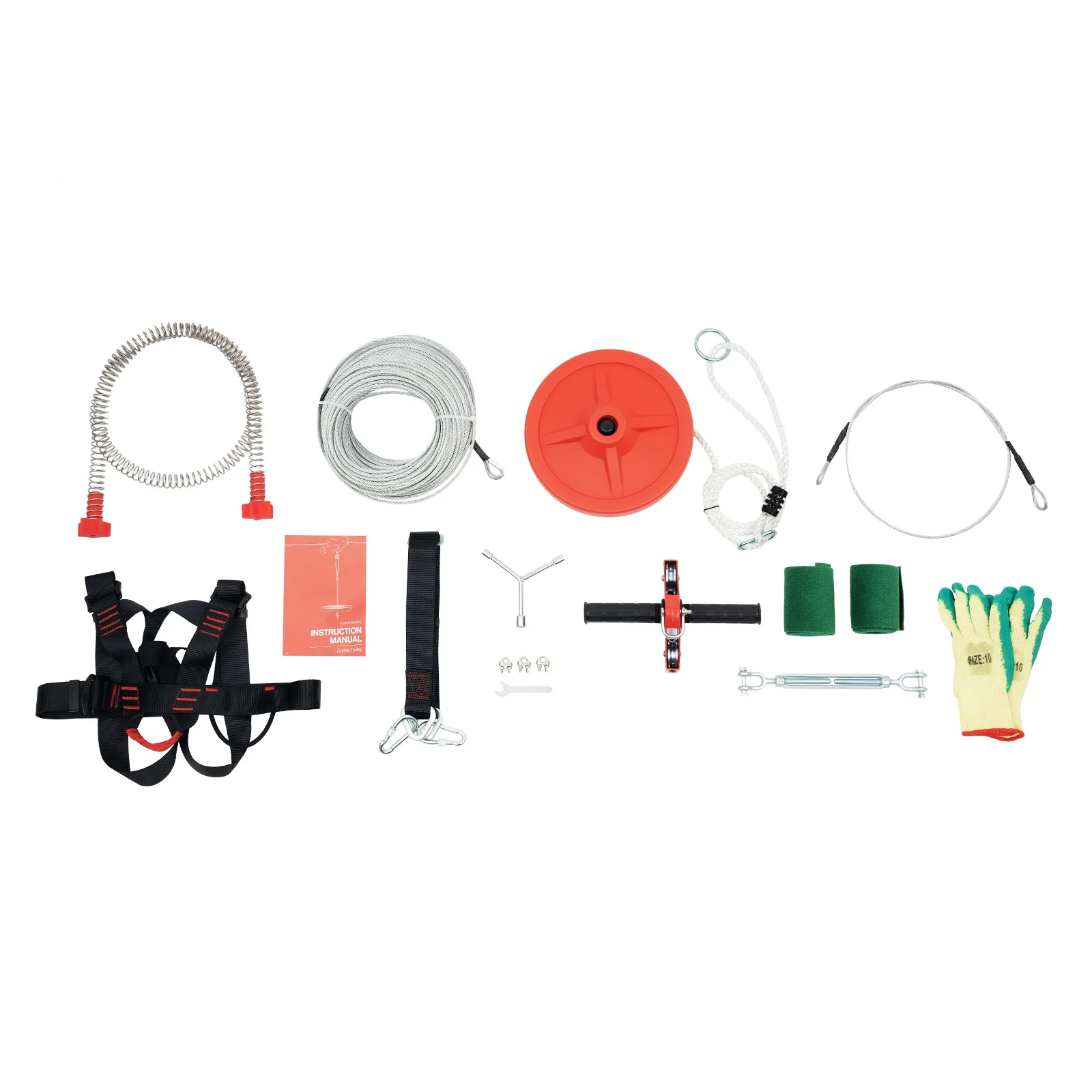 

Zip Line Kit 48m Playground Flying Fox Outdoor Zipline Kit With Seat + Safe Belt