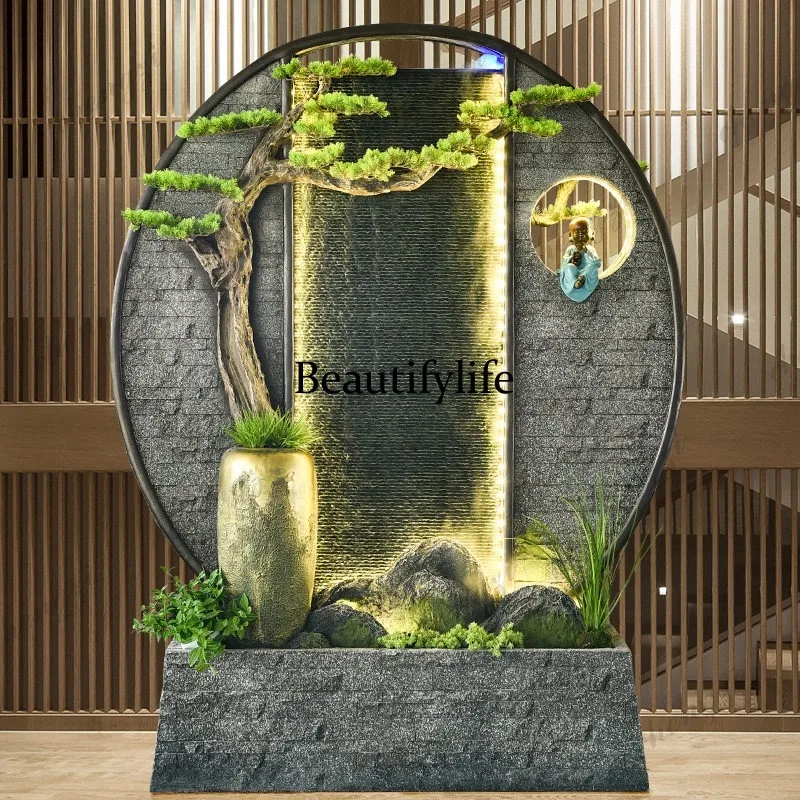 Water curtain wall rockery screen circulating water villa landscaping fountain decorative landscape floor ornament