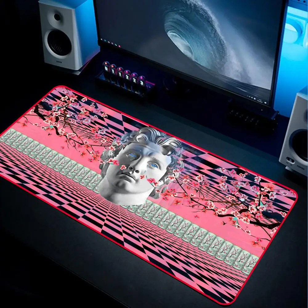 Super AriZona Green tea Mouse Pad 90x40cm Red Colorful Lock Edge Pure Natural Rubber Desktop Anti slip Large Mouse Pad