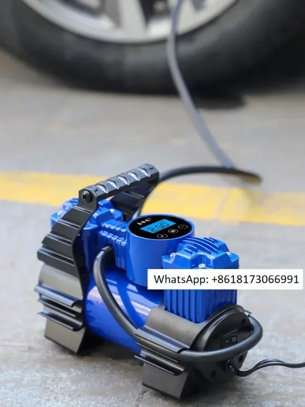 Car mounted inflation pump, dual cylinder high-pressure, portable tire inflation pump for small cars, 12v digital display