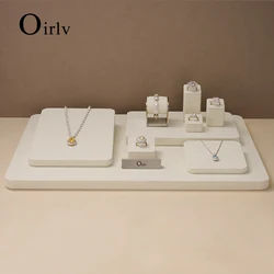 Oirlv Microfiber Jewelry Display Organizer Props Ring Pendant Necklace Holder Professional Jewelry Display Stand Set Showcase