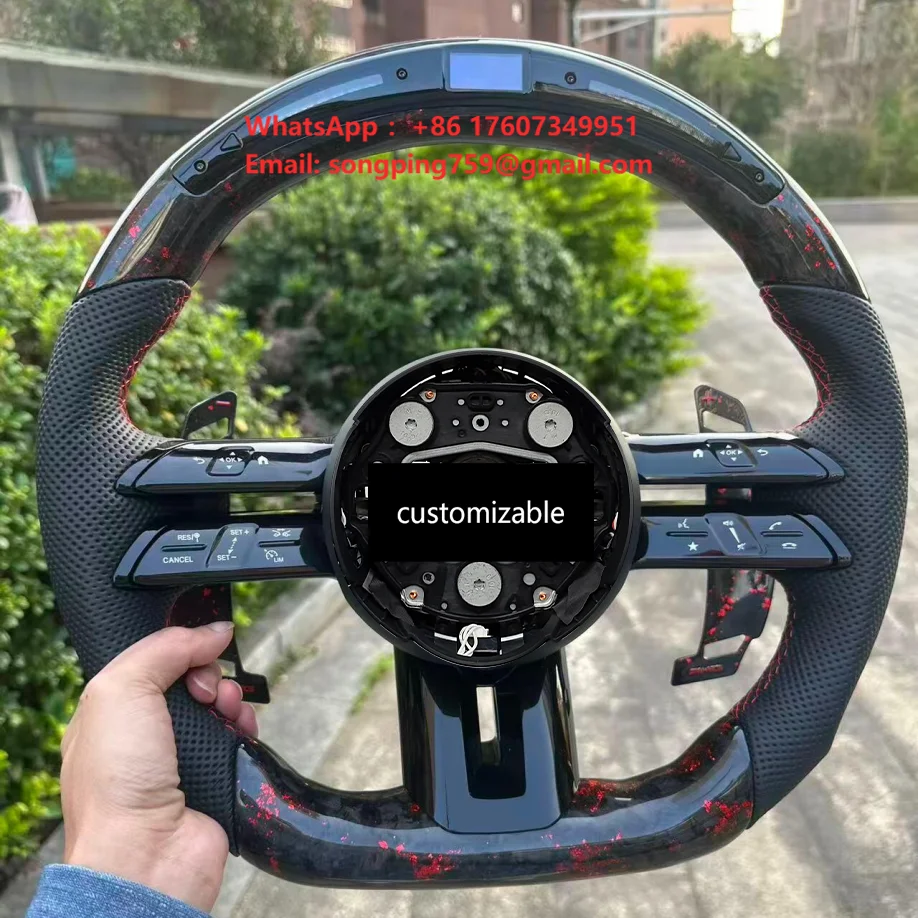Red Forged Carbon Steering Wheel with LED Display Design for Mercedes CLS GLC GLE GLS GLA CLA GLK SLC Interior Upgrade