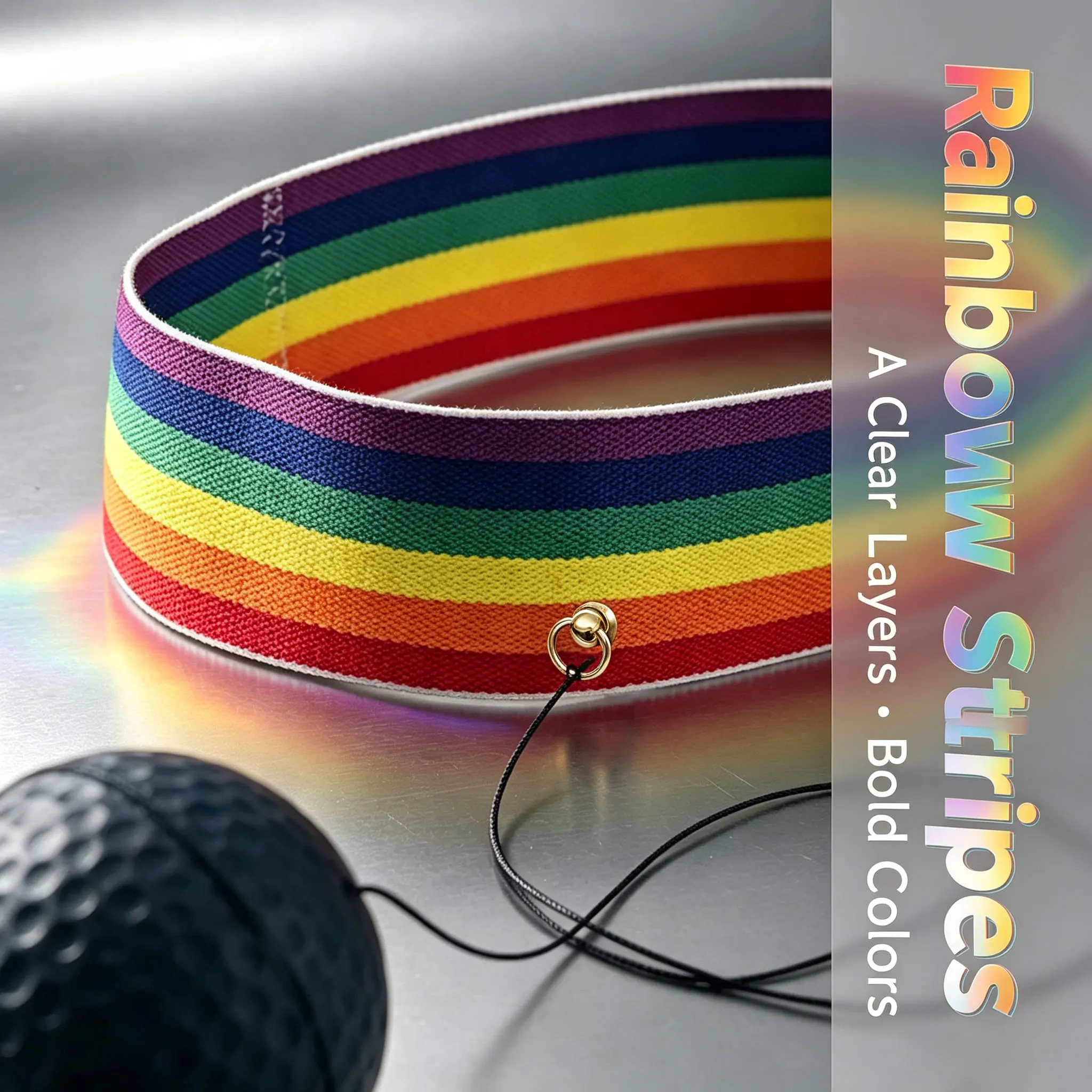 Rainbow Headband Reaction Ball Boxing Speed Trainer with Colorful Texture Design Fashionable Boxing Ball Fitness Equipment