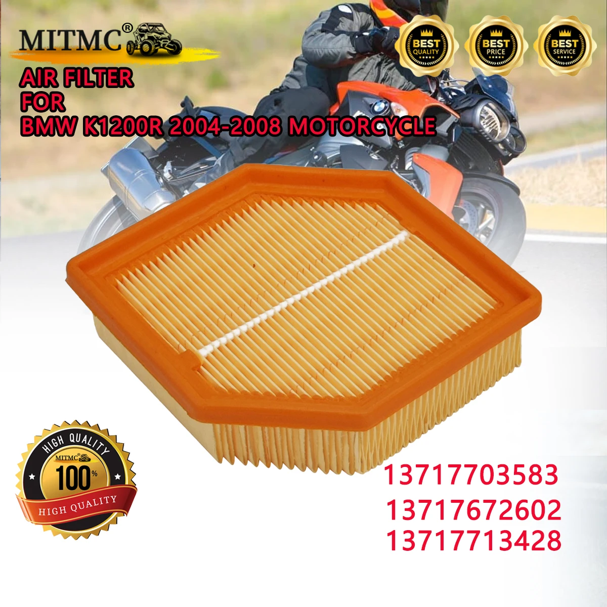 

Воздушный фильтр для BMW K1200R 2004-2008, сменный воздухозаборный фильтр для мотоцикла 13717703583 13717672602 13717713428