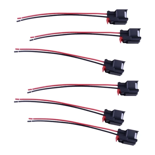 Conector de inyector de combustible, enchufe de arnés de cableado apto para Jeep Wrangler JK TJ Dodge Dakota Ram 1500 2500 Chrysler 300, 6 uds. 5183448 AA