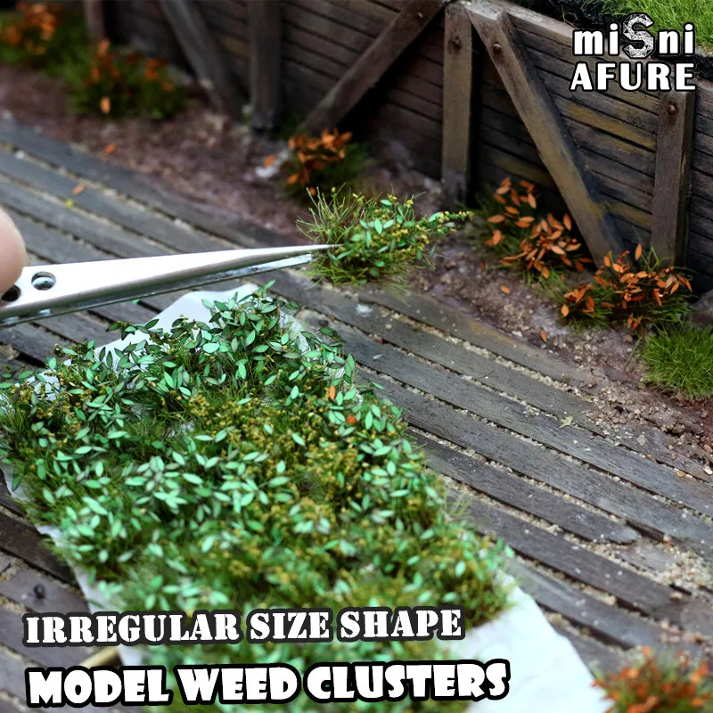 Miniaturowy model klastra kwiatowego trawy Krzew Roślina do produkcji kolei Budynek kolejowy Ogród Krajobraz Materiały Diorama Zestawy