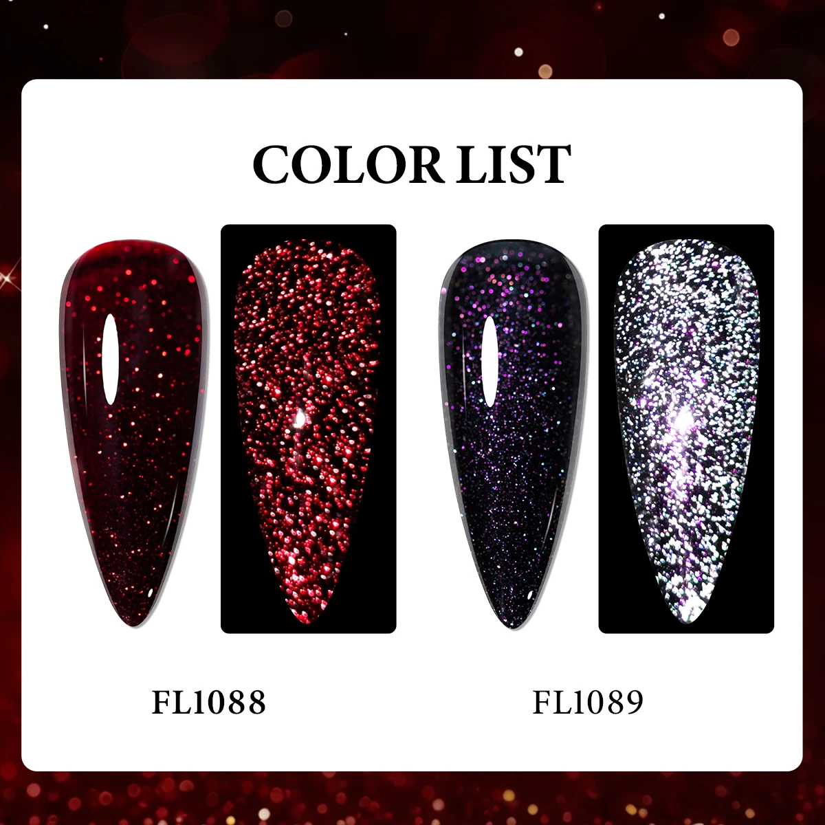 10ml Reflective Glitter Gel Nail Polish Sparkling Diamond Flash Soak Off UV LED Gel Varnish Dark Color Semi Permanent Nail Art