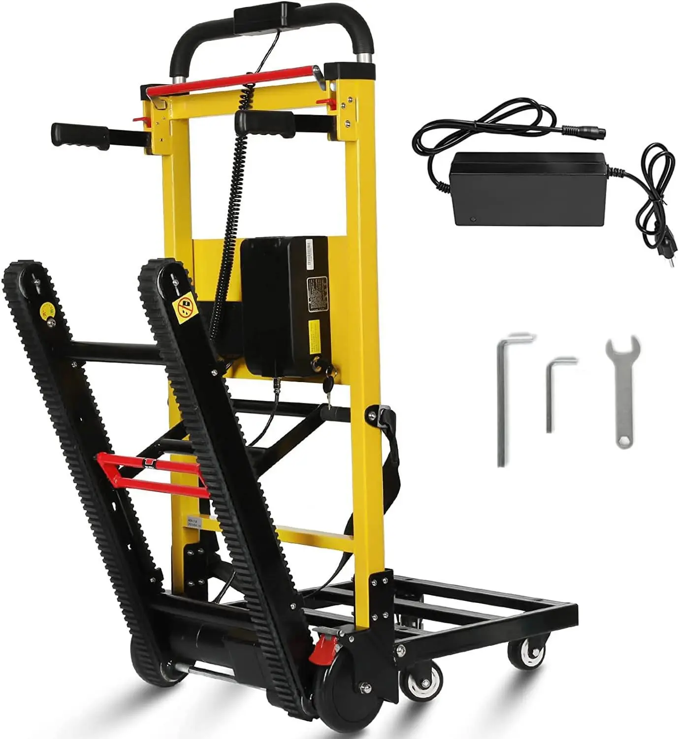 Electric Stair Climbing Hand Trucks Moving Heavy Objects Up and Down Stairs Effortless, 441 lbs Max Load Capacity, Folding Stair