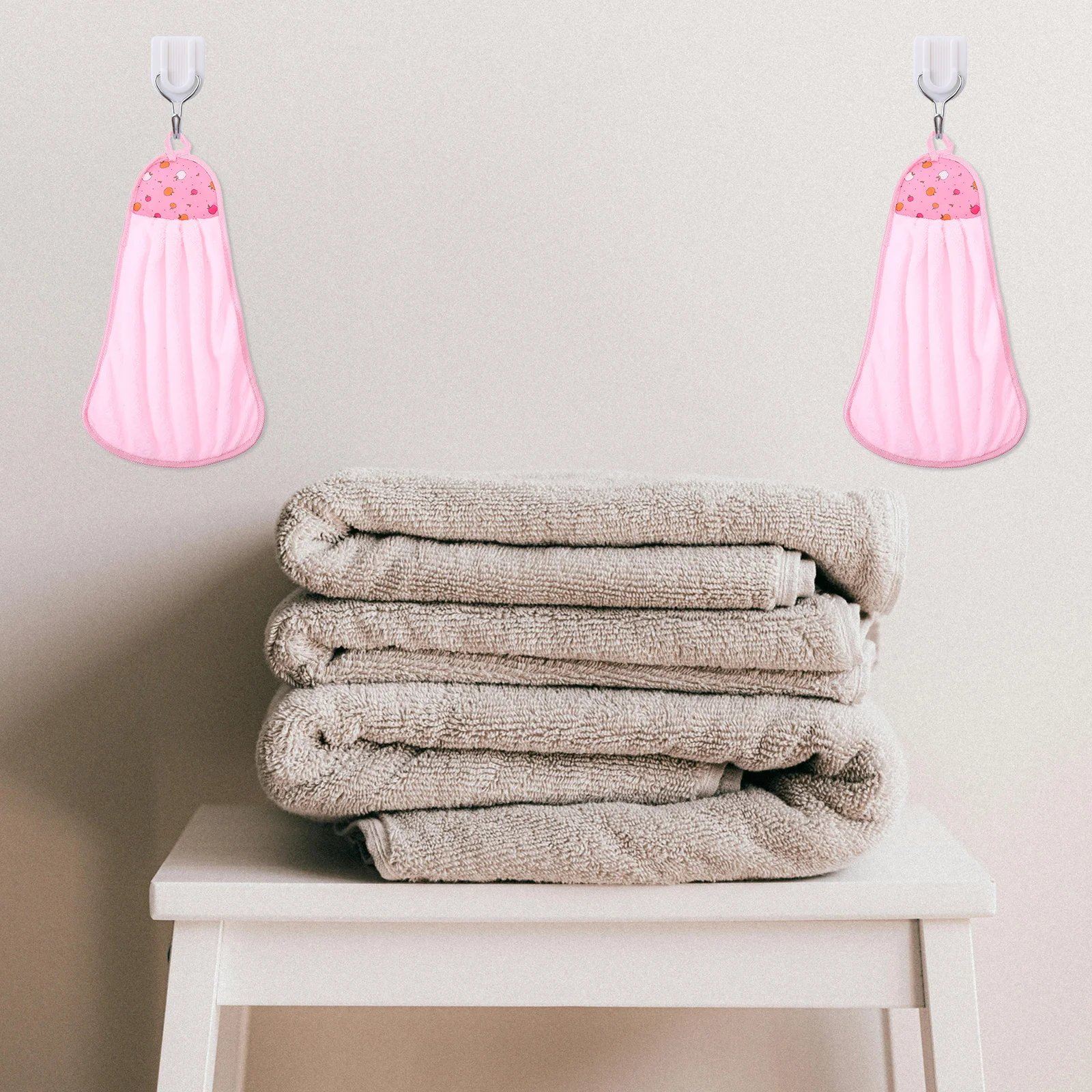 

6Pcs Coral Fleece Hand Towels Premium Absorbent Hanging Towels Kitchen Bathroom Office Quick Dry Lightweight