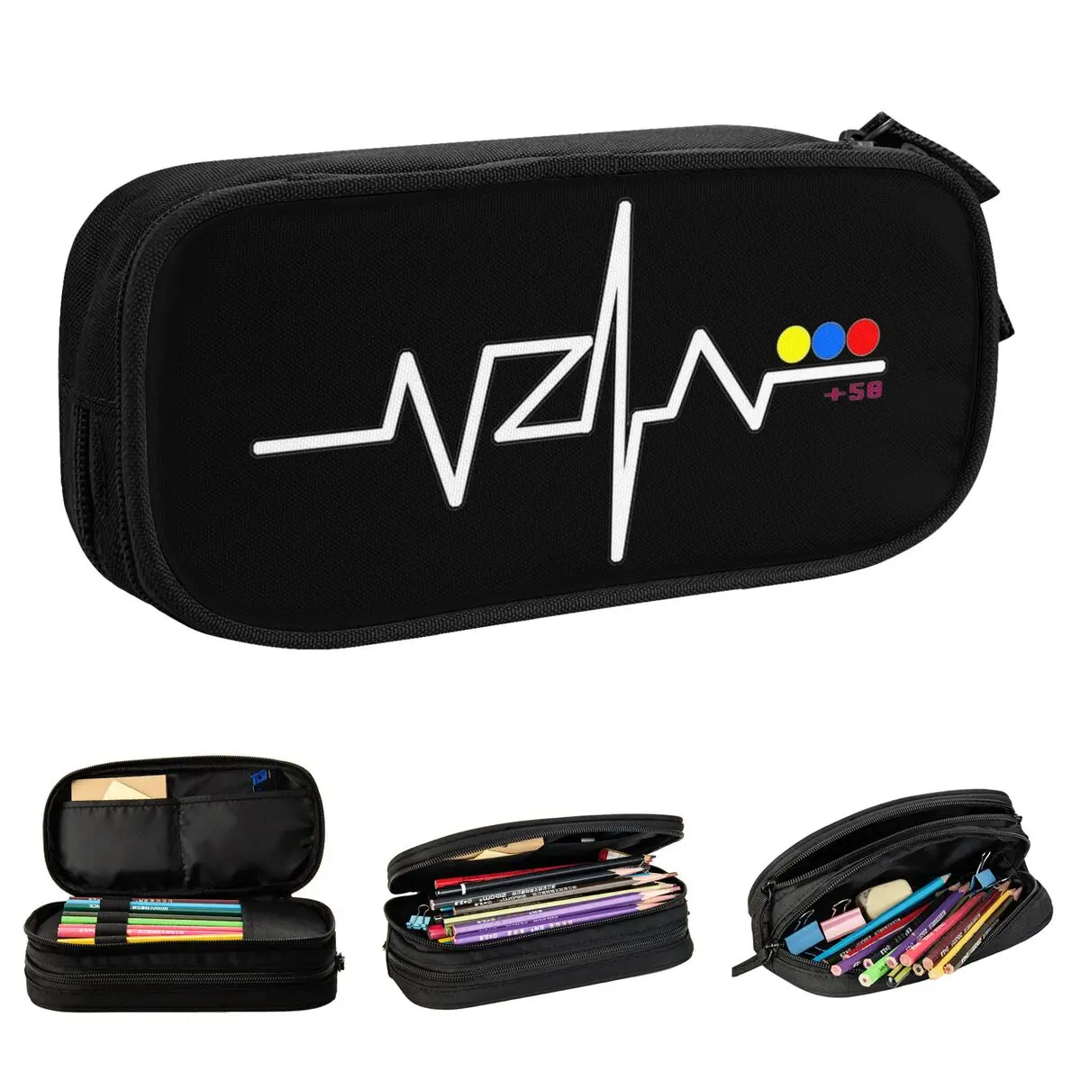 Venezuelans Venezuela Heartbeat Pencil Case Fashion Pen Bag Girl Boy Big Capacity Students School Zipper Pencilcases