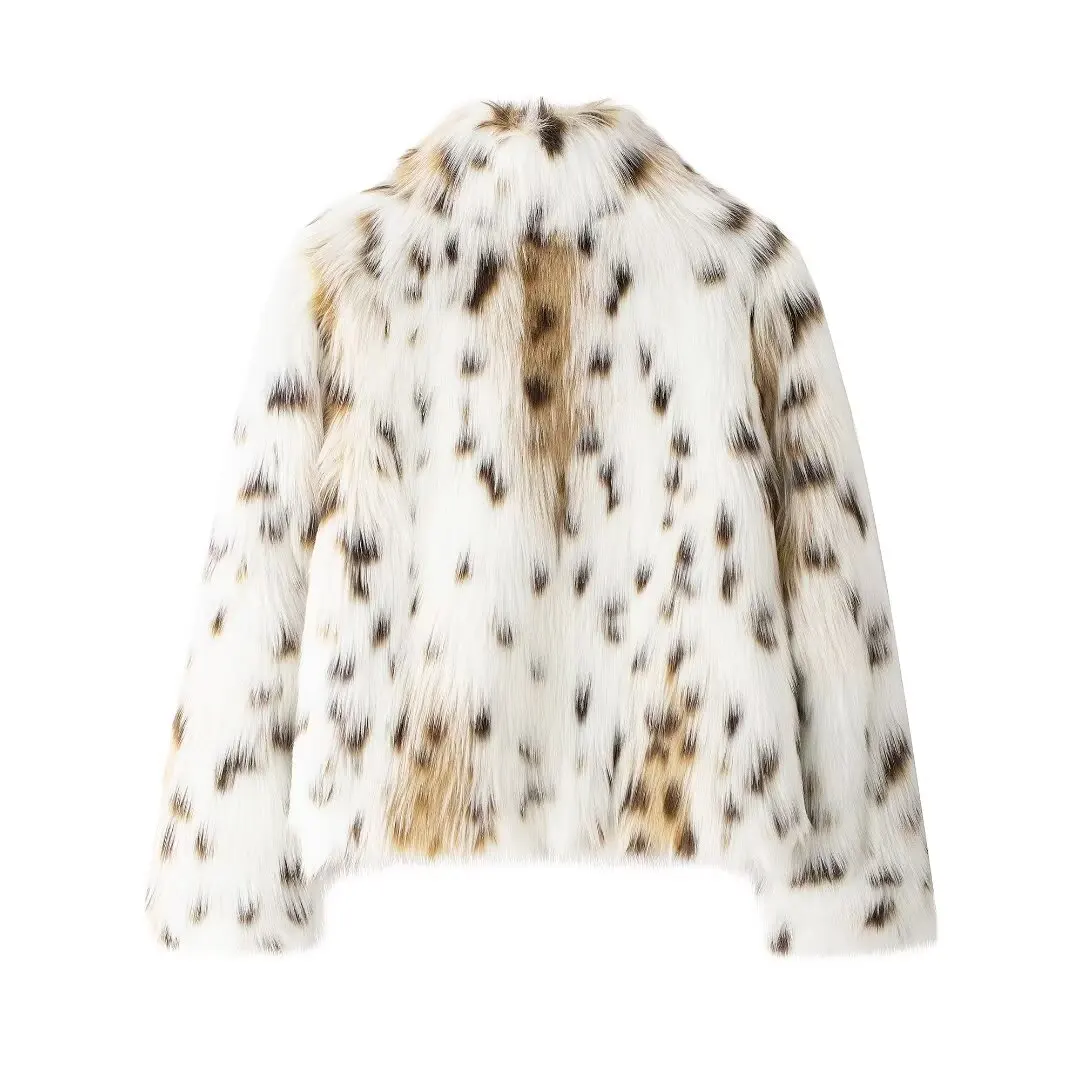 Fashionable Artificial Fur Effect Jacket Women's Design Outerwear Autumn New Style Street Style Long Sleeve Loose Fit Coat