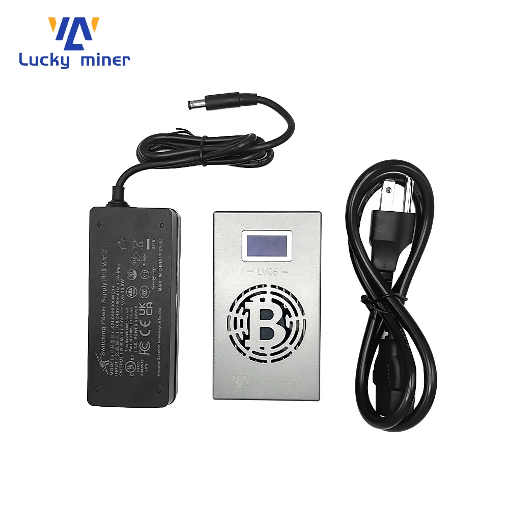 Lucky Miner LV06 500GH/S With BM1366 Asic Chip Silent Bitcoin Solo Mini Miner Support Sha256 BTC BCH BSV DGB Coins