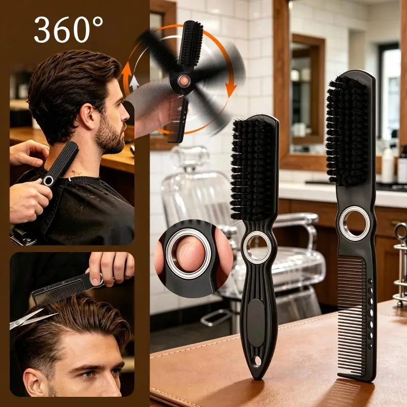 1Pcs Hair Cutting Neck Broken Hair Dust Cleaning Hair Brush 360° Rotating Barber Fade Brush Salon Gradient Haircut Styling Tool