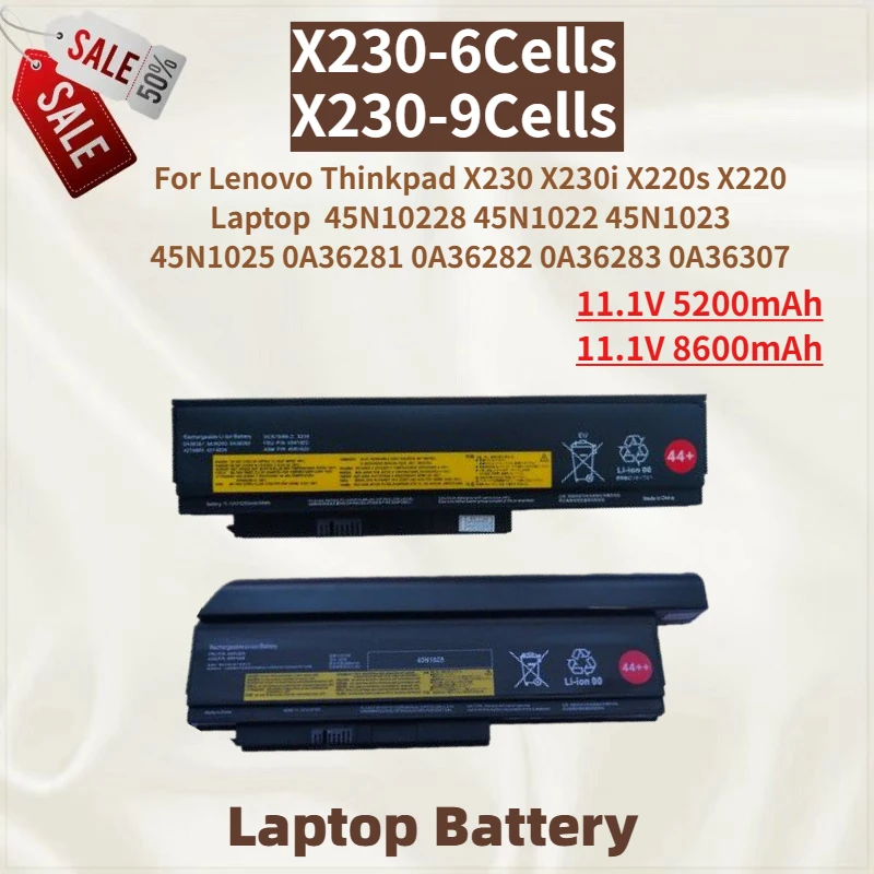 

Высококачественная батарея для ноутбуков Lenovo ThinkPad X230, X230i, X220s, X220 (модели 45N1022, 45N1023, 45N1025, 0A36281, 0A36282, 0A36283)