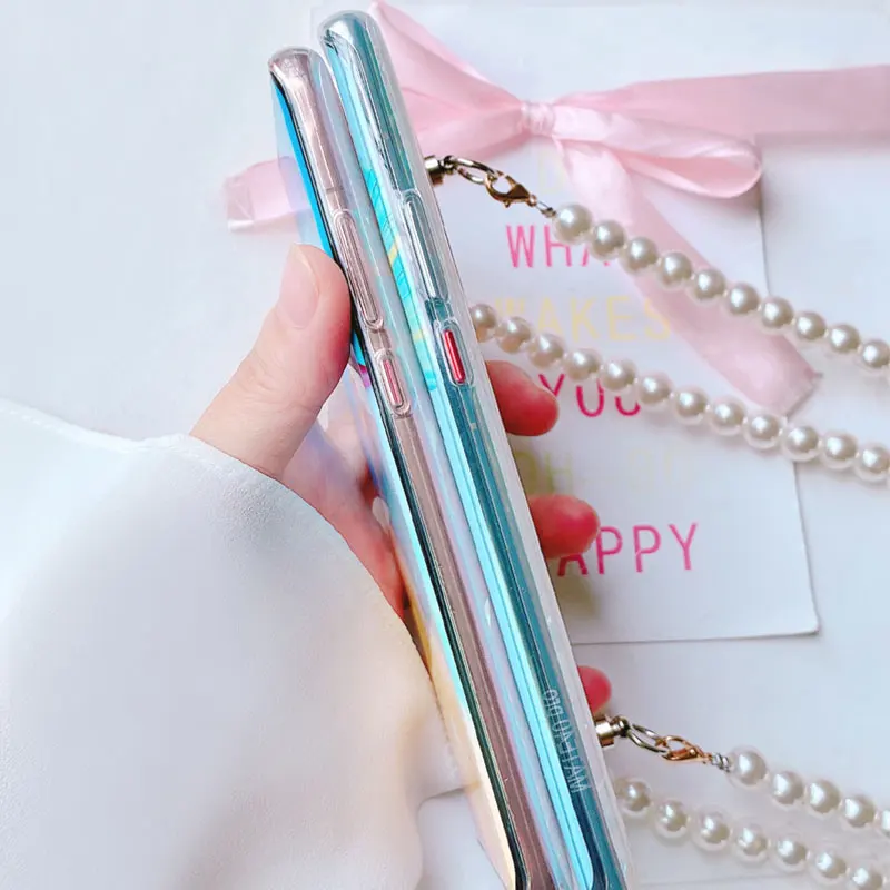 A52S Crossbody Pearl Lanyard Phone Case For Samsung Galaxy A52S S22 S21 Ultra Plus S20 FE Case A52 S A72 A13 5G Chain Cover