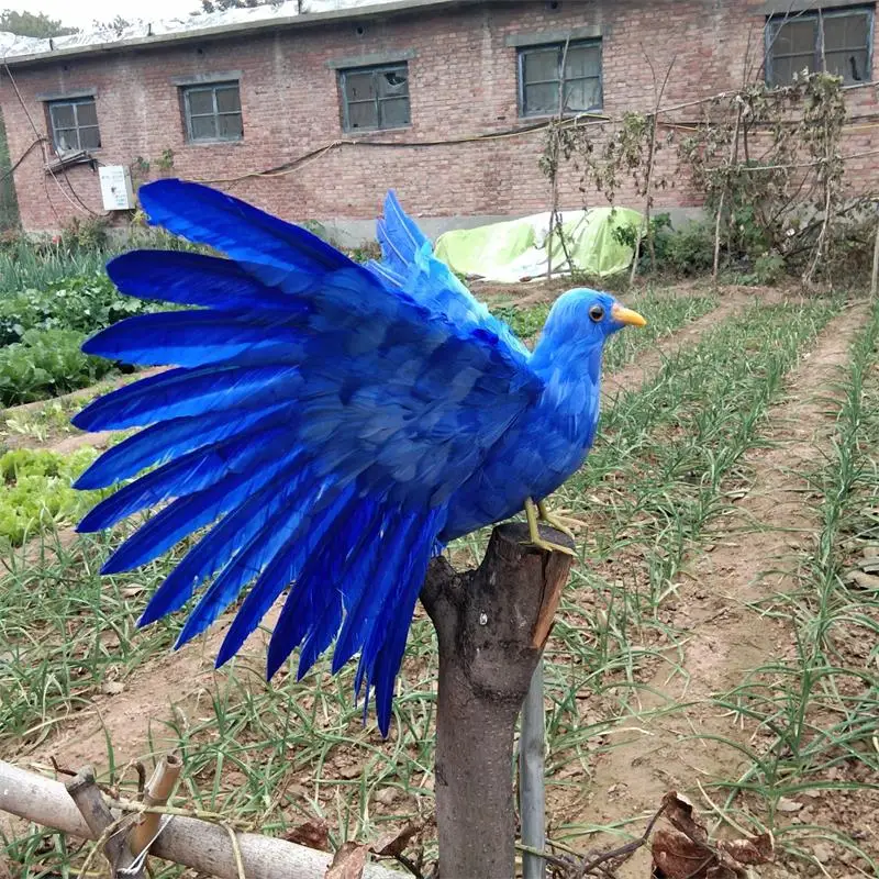 lovely real life blue pigeon model foam&feather wings dove bird about 30x50cm xf2878