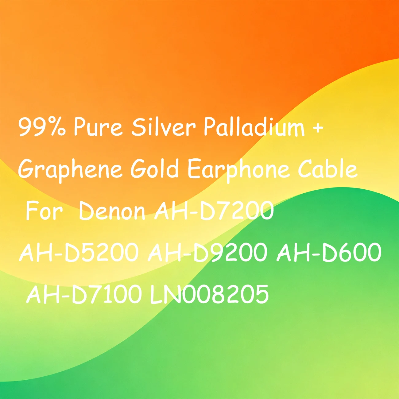 99% Pure Silver Palladium + Graphene Gold Earphone Cable For Denon AH-D7200 AH-D5200 AH-D9200 AH-D600 AH-D7100 LN008205