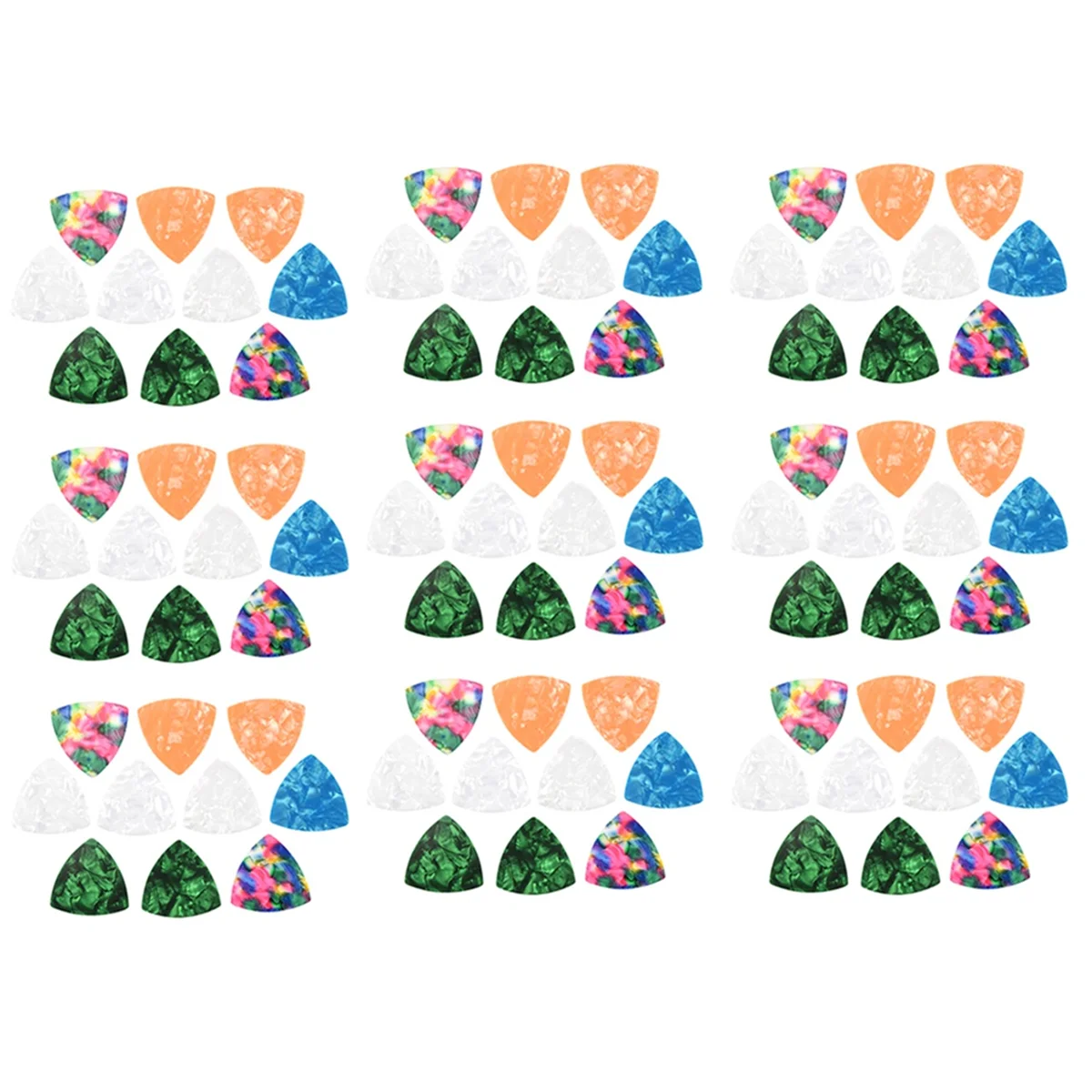 

Новые 40 шт. медиаторы, 0,46 мм 0,71 мм 0,81 мм 0,96 мм толщина целлулоидные медиаторы для бас-гитары, акустические гитары