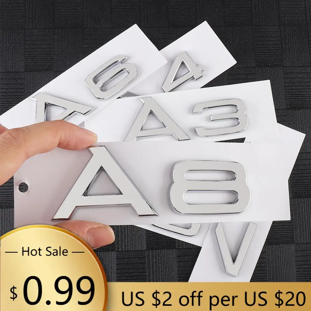 

Hub Caps 1pc A3 A4 A5 A6 A7 A8 Letters Numbers Emblem For Audi Quattro Car Trunk Fender Nameplate Logo Sticker Auto Styling Acce