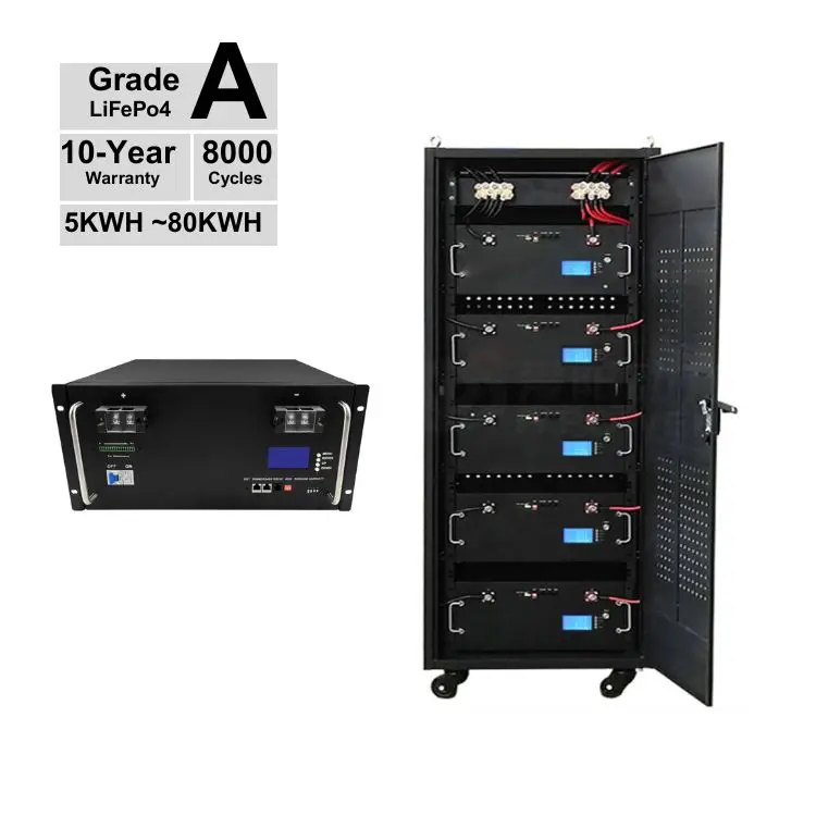51.2v Rack Mounted Scalable Lithium Ion Battery Cabinet Commercial Battery Storage Systems
