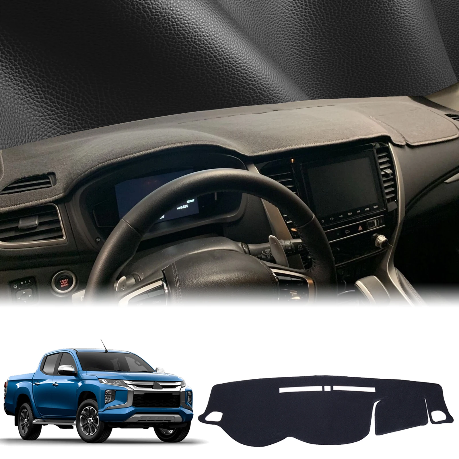 

fit Mitsubishi Triton L200 MQ MR 2015-2022 Car Dashmat Dashboard Cover Pad DashMat Sunshade Protective Carpet Accessories