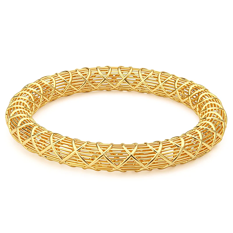 IVOG Innovative Geometric Cross Hollow Bracelet Metal Wire Woven Unisex Anniversary Pulsera Bracciale High Grade Fashion Jewelry