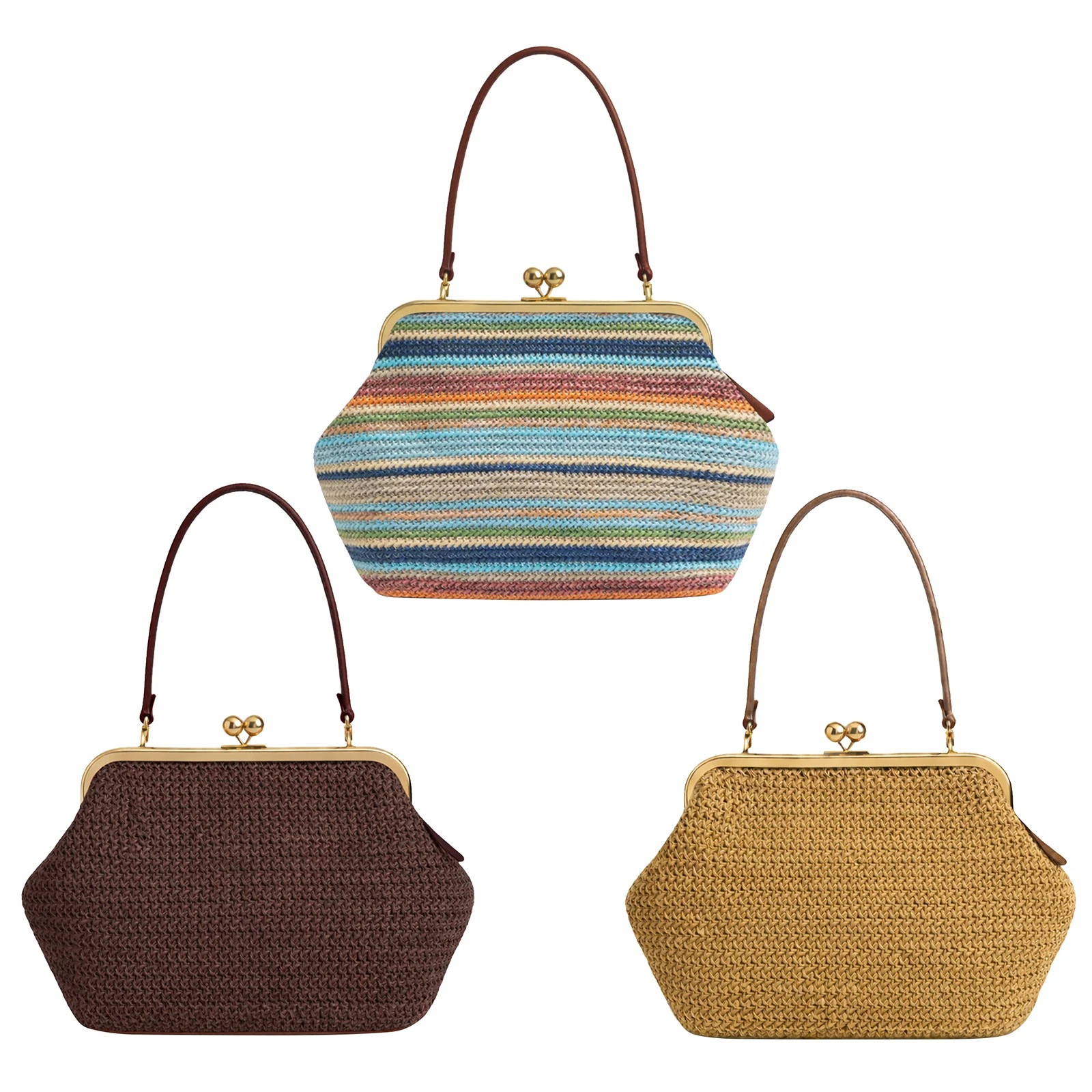 

Large Clip Bags For Women Famous Brands Runway Styles Frame Kiss Lock Shell Handbag Classic Fashion Exquisite Trend Shoulder Bag