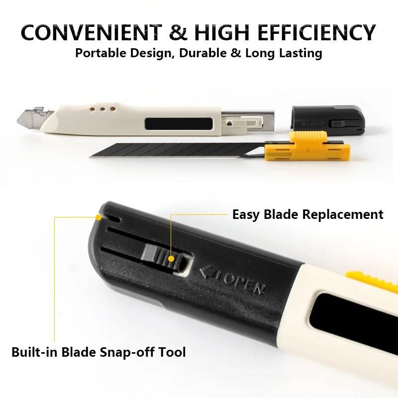 30 ° Einziehbares Universalmesser mit Auto-Lock-Funktion, Box-Cutter mit Anti-Rüttel-Stahlklinge, Tragbarer Cutter für Auto-Vinyl- und PPF-Folien-Schneidewerkzeug – Detail 12