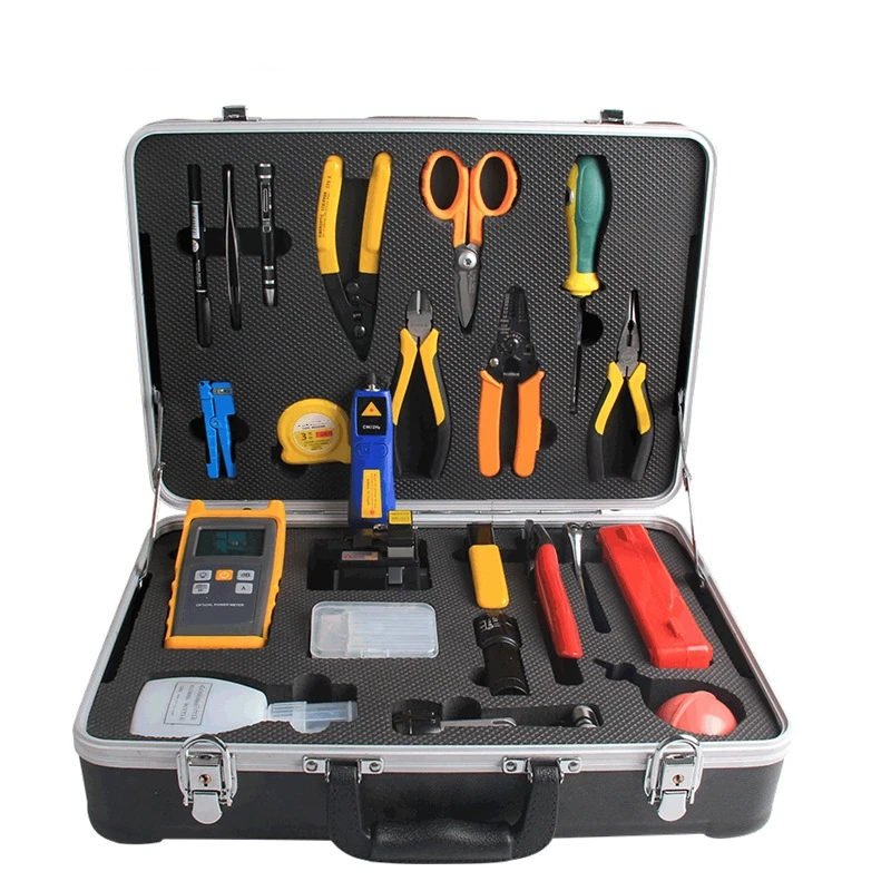 MT-8407 FTTH FTTX Tool Box crimp tool RJ45 hand network tools kit for maintenance network set lan cable tester