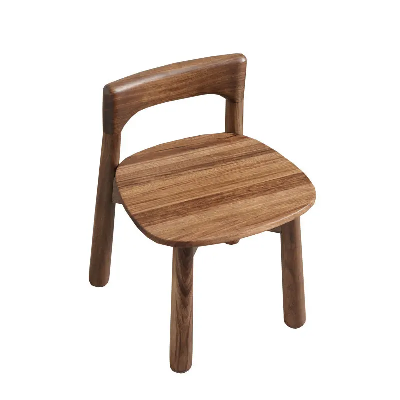 كرسي صغير من خشب الجوز الأسود لتغيير الأحذية، مقعد منزلي منخفض، جميعها من الخشب الصلب، بسيط ولطيف #1