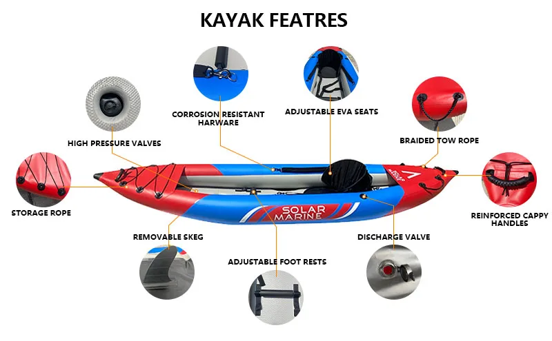 1 Person Tandem Inflatable Fishing Kayak