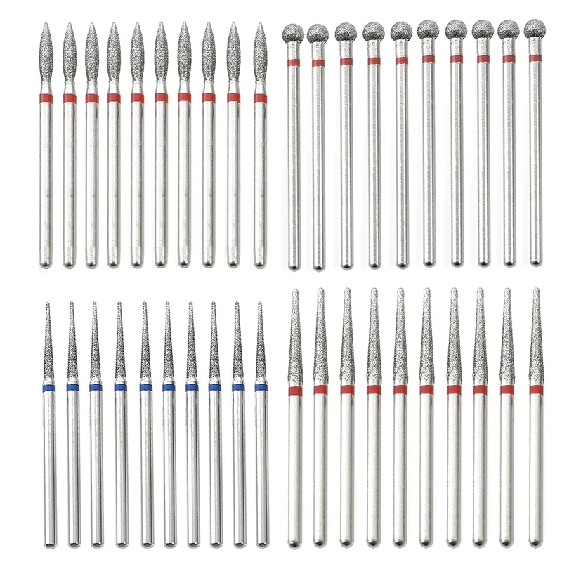 

10Pcs/set Diamond Milling Cutter Nail Bits 2.35mm Shank Electric Nail Drill Bits Pedicure Machine Nail File Gel Remover Tool