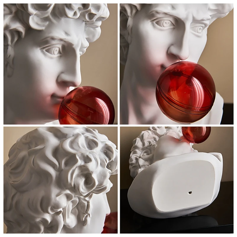 1Pcs Classic Busts Statue Greek Mythology Figurine Bubble David Portrait Sculpture Resin Practice Craft Sculpture